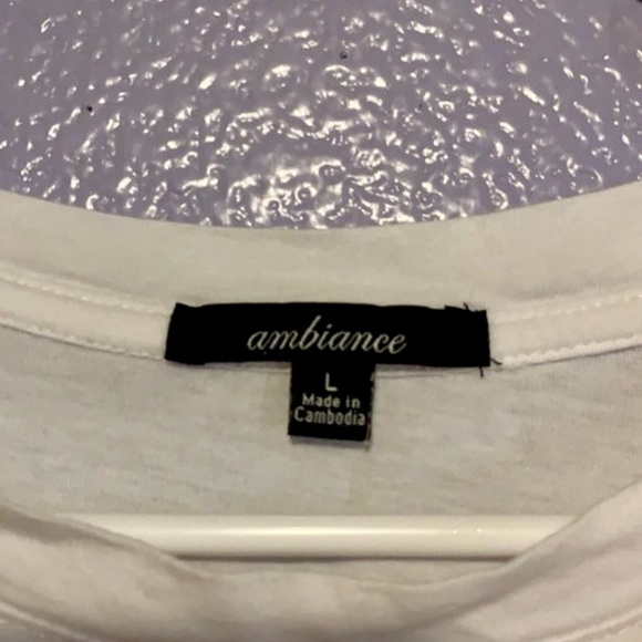 Ambiance white short sleeve pocket tee shirt - Picture 3 of 3